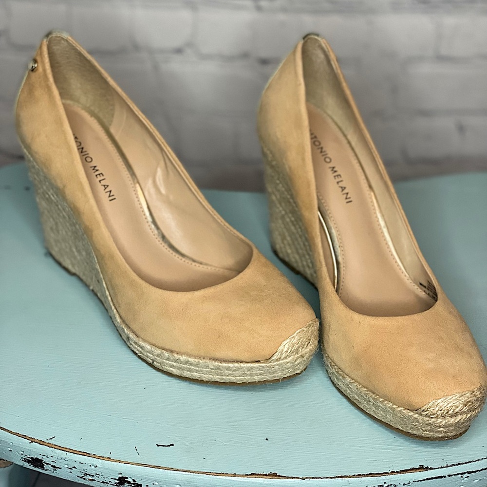 COPY - Antonio Melani Tan and Metallic Wedge